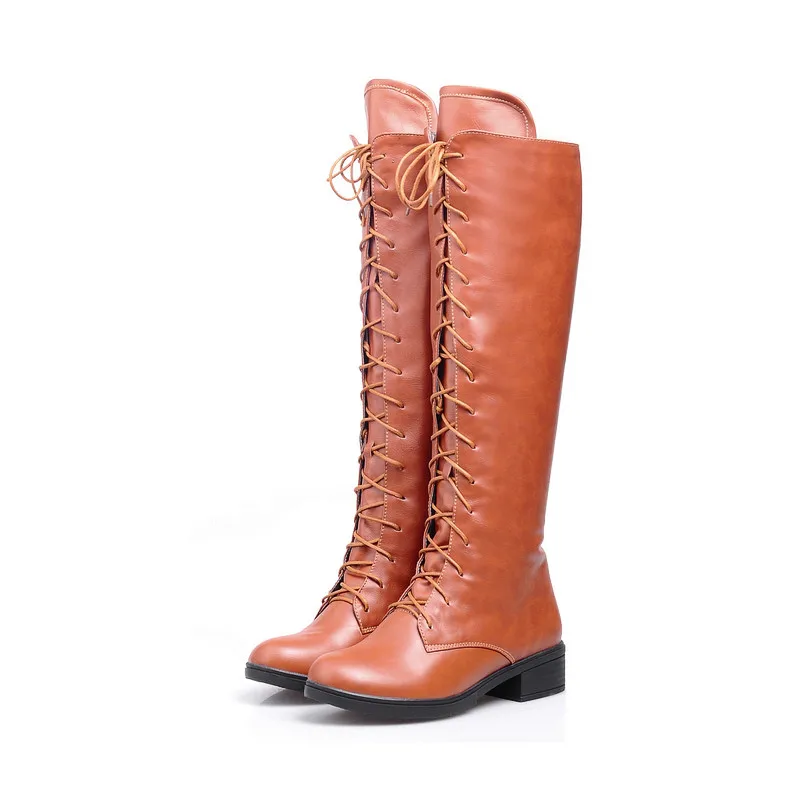 Asumer, 3 цвета, новые женские ботинки, большие размеры 34-43 модные зимние сапоги до колена на шнуровке пикантная женская обувь теплые мотоциклетные ботинки