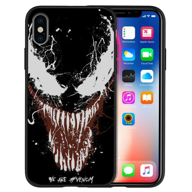 Чудо-яд Дэдпул Человек-паук Мягкий силиконовый чехол для iphone X XS Max XR 6 7 8 Plus 5S SE Черная защитная задняя крышка Fundas