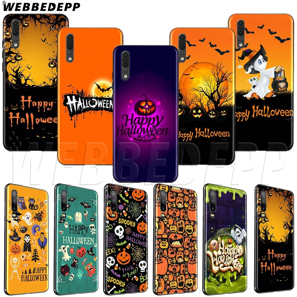 

WEBBEDEPP Happy Halloween TPU soft case for Huawei Mate Nova 2 2i 3 3i 4 10 20 30 Lite Pro