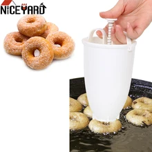 Molde de rosquilla fácil y rápido Donut portátil máquina dispensadora Manual de gofres máquina para rosquillas gofre árabe plástico ligero