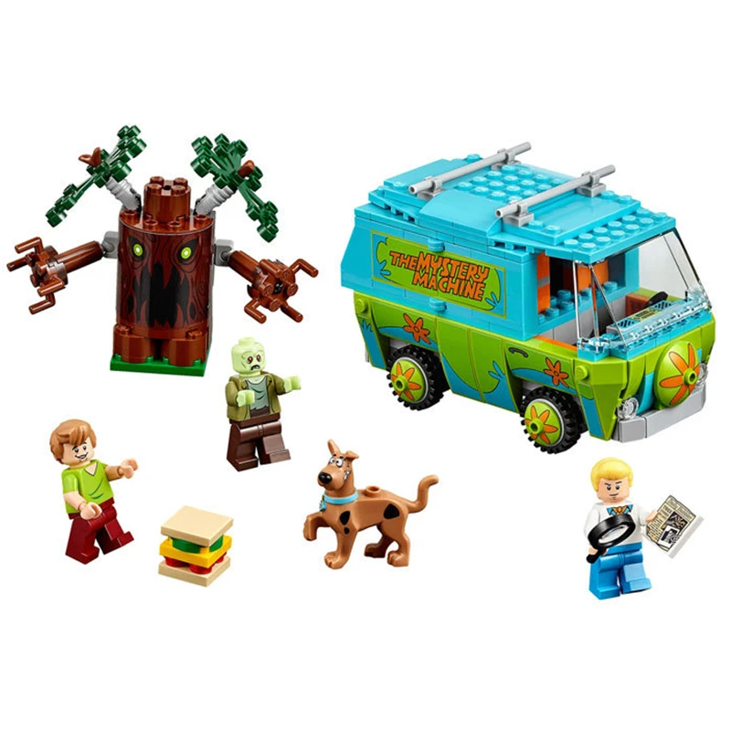 Scooby Doo Mystery Machine Bus Building Block Shaggy Figure Toys Kids Bricks 