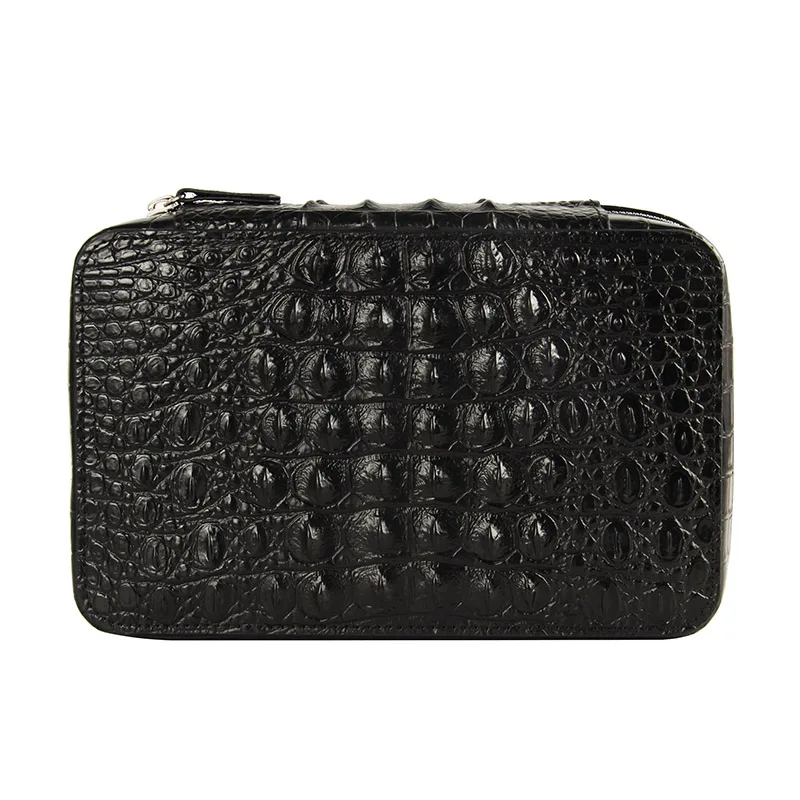 Цигаризм крокодил стиль натуральная кожа сигары Дорожный Чехол Humidor (Black