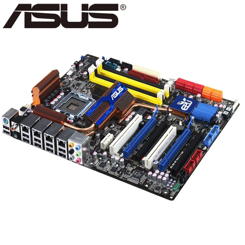 Asus P5Q Премиум настольная материнская плата P45 Socket LGA 775 для Core 2 Duo Quad DDR2 16G UEFI ATX биос оригинальная б/у материнская плата