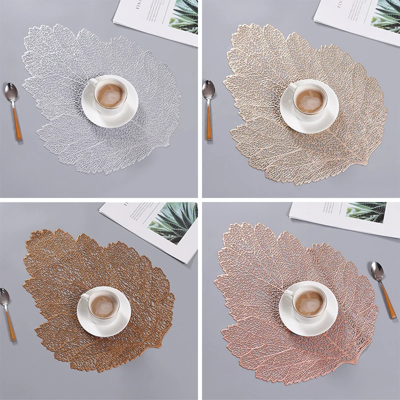 Противоскользящий ПВХ обеденный стол теплоизоляционный коврик для посуды листья коврик