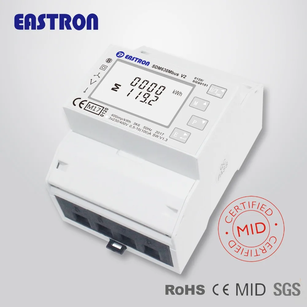 SDM630 Mbus V2. Трехфазный счетчик энергии M bus 1p2w 3p3w 3p4w 100A прямое подключение 2