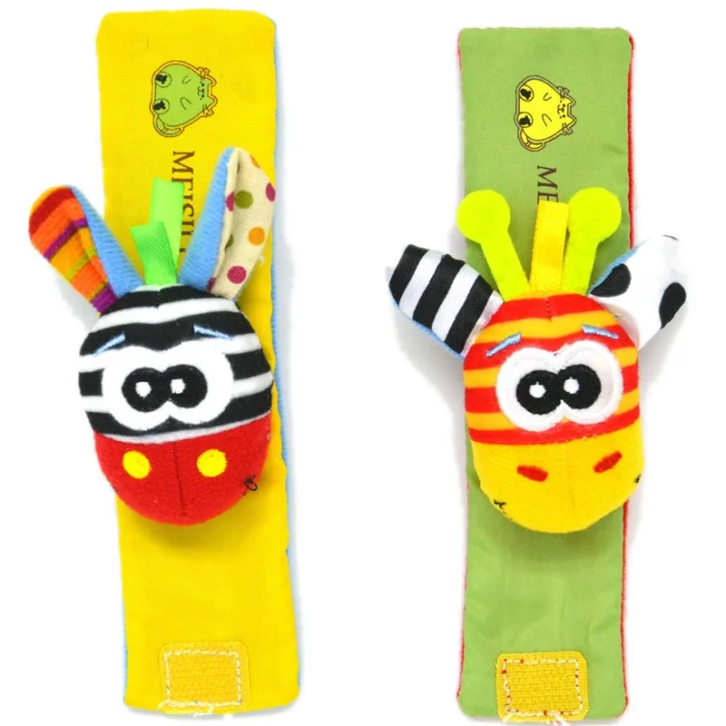 Baby Socks Rattle Toys New Garden Bug Wrist Rattle Foot Socks Multicolor 2pcs Waist+2pcs Socks=4pcs/lot Meias Free Shipping