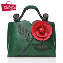 BVLRIGA bolsos de Los Bolsos de Las Mujeres Bolsas de Mensajero Marcas Famosas Flores de Cuero de Las Mujeres Bolsos Bandolera 3D Flores de La Vendimia