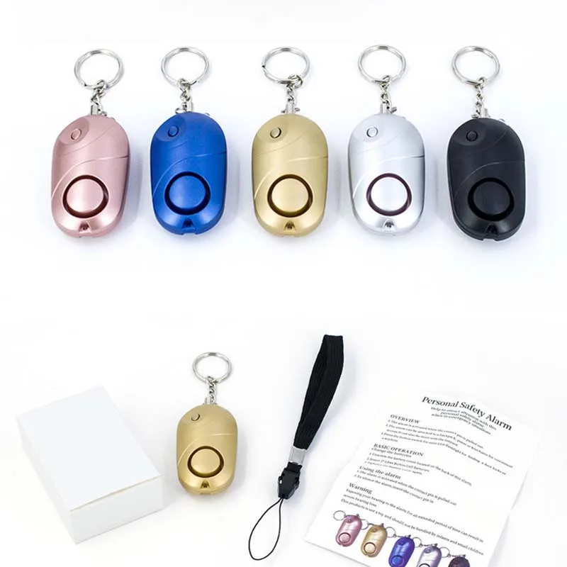 130dB Egg Shape Personal Alarms Keychain Keyring Self Defense SOS