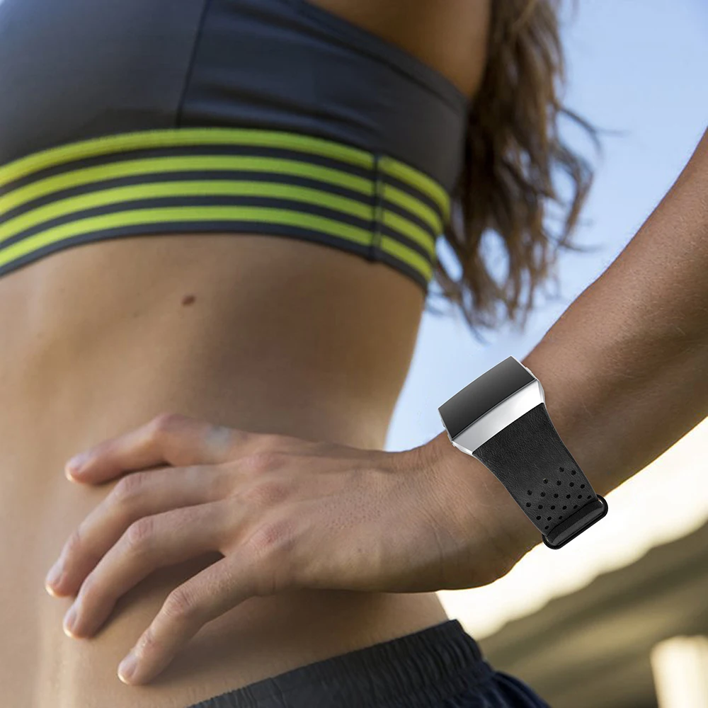 Новое поступление часы ремешок для Fitbit ионная перфорированная кожа аксессуар Браслет наручный ремешок Ремешок