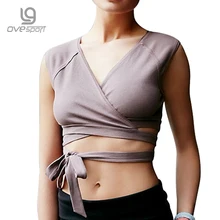 Ovesport Летние балетки Йога Топы Для женщин Sexy ремни без мягкие удобные рубашки дышащие однотонные Фитнес колготки жилет спортивные бюстгальтеры