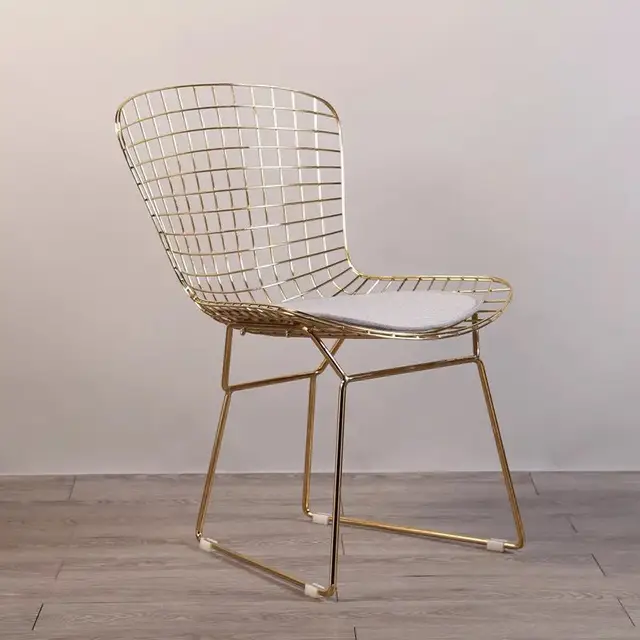 Cheap Free shipping U-BEST Simple coffee restaurant back iron metal creative leisure wire electroplating gold hollow dining chairs Cheap Free shipping U-BEST Simple coffee restaurant back iron metal creative leisure wire electroplating gold hollow dining chairs