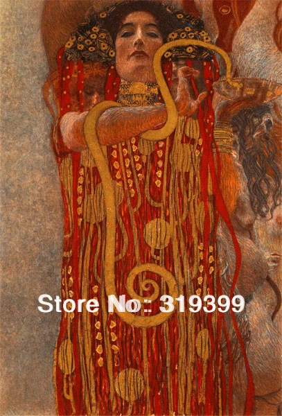 

Oil Painting reproduction on Linen Canvas,Hygieia (Detail from Medicine ,Free Fast Shipping,100% handmade,Museam Q.