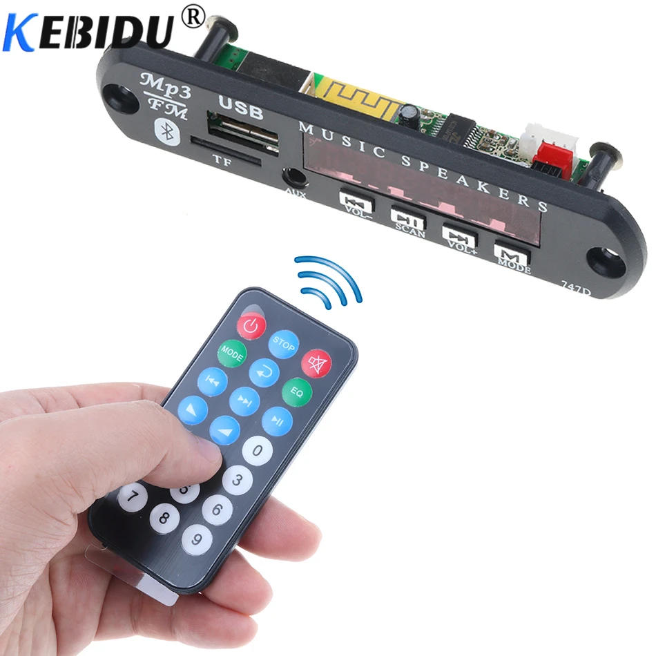 Kebidu беспроводной Bluetooth DC 5 в 12 В USB FM TF Радио MP3 декодер плата модуль аудио mp3 плеер