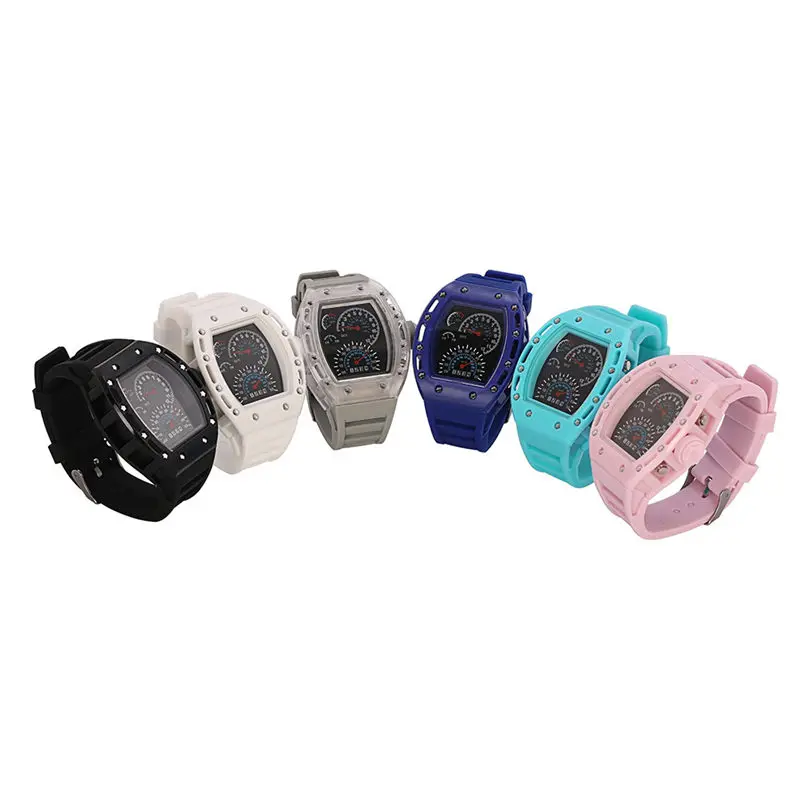 

Fashion LED Casual Fashion Sports Car Instrument Surface Gift Men And Women Watches Jewelry Solocone Digital Watch for Man&Woman