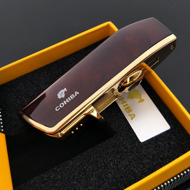 

COHIBA 5 Colors Metal 3 TORCH JET FLAME Cigar lighter Cigarette Lighter Butane Gas Lighter Windproof Lighter, with Cigar Punch