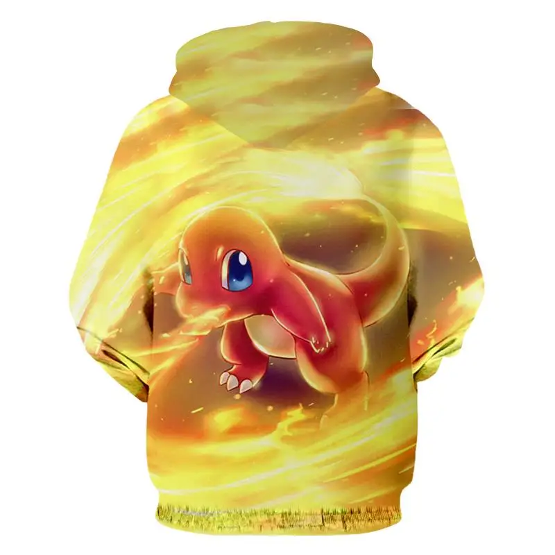 2018 Новая мода для мужчин и женщин Charmander желтая забавная толстовка с 3D принтом