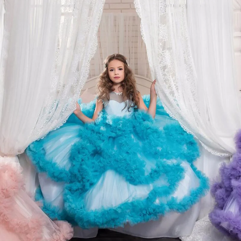 Платье для девочек Aibaowedding длинное розовое платье с цветами из тюля 2019|Платья| |