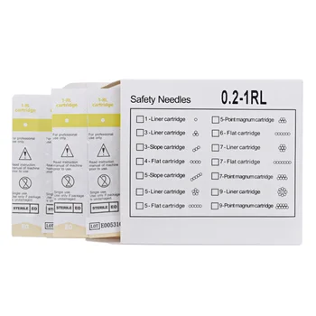 

40PCS Cartridge Needle 1RL 0.2mm Tattoo Permanent Makeup Electric Tattoo Pen Needles Tips for Eyebrow Lip Liner