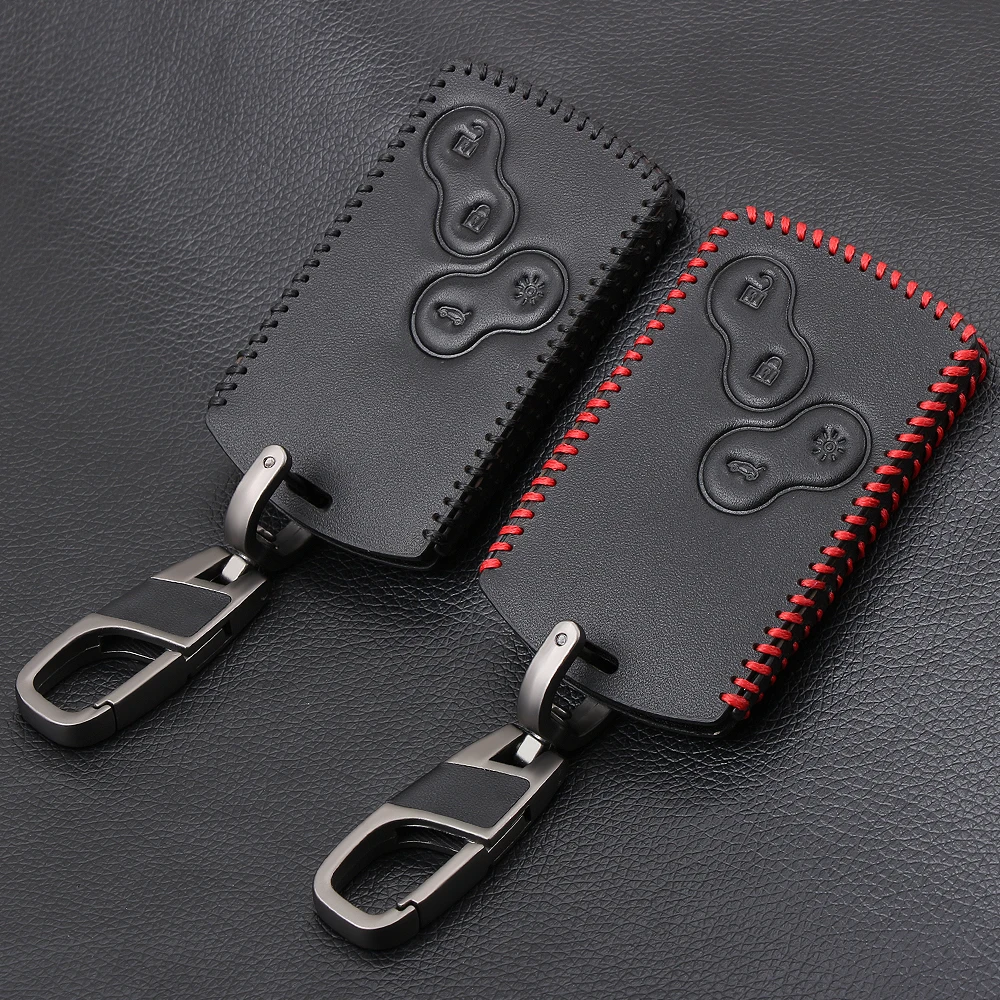 

VCiiC Leather Men Car Key Bag Case Cover Key Holde For Renault Koleos Laguna 2 3 Megane 1 2 3 Sandero Scenic Captur Clio Duster