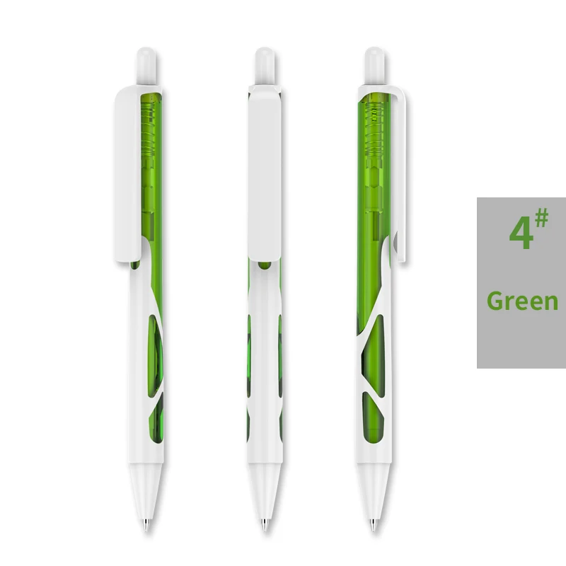 500 шт/партия клик действие пластиковая шариковая ручка на заказ печать логотип компании рекламная ручка - Цвет: green