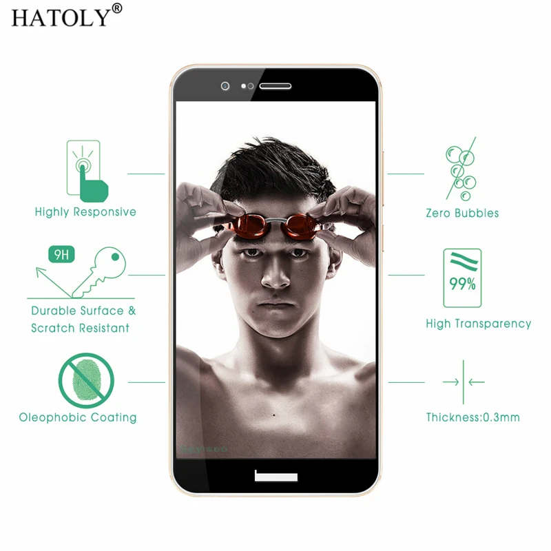 1 шт. закаленное стекло для Huawei Honor 8 Pro защита экрана V9 полное покрытие 3D пленка с
