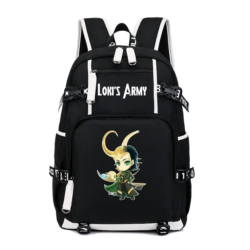  New Comics Supervillain Loki School Backpack Unisex Black Laptop Travel Shoulder Bag Cartoon Teens 
