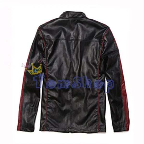 Mass Effect 3 Косплей Костюм N7 Commander Shepard Стильная черная кожаная куртка на молнии пальто размер M-XXL