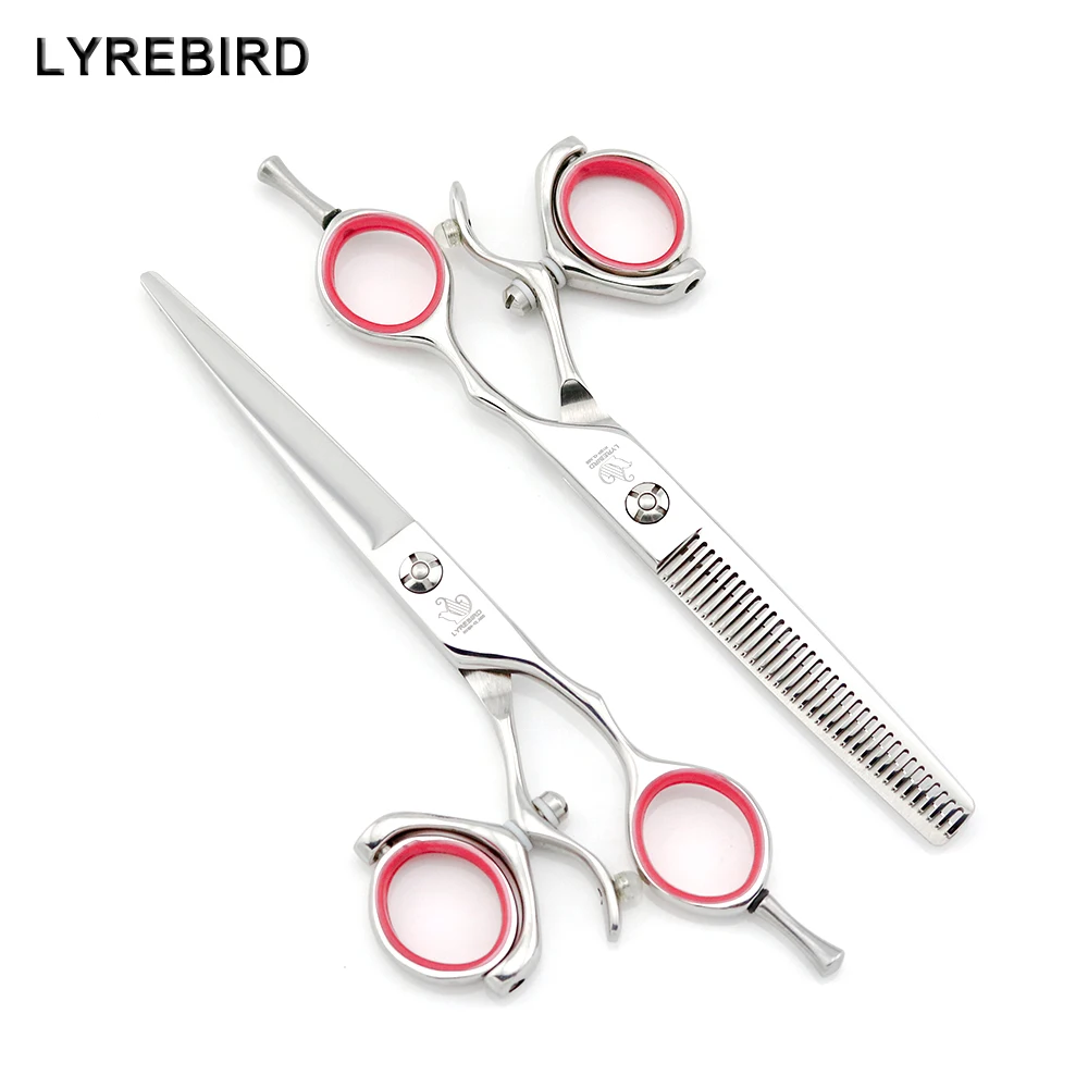 

Hair scissors Lyrebird HIGH Silver 360 Thumb Swivel handle 5.5 INCH or 6 INCH for choose NEW
