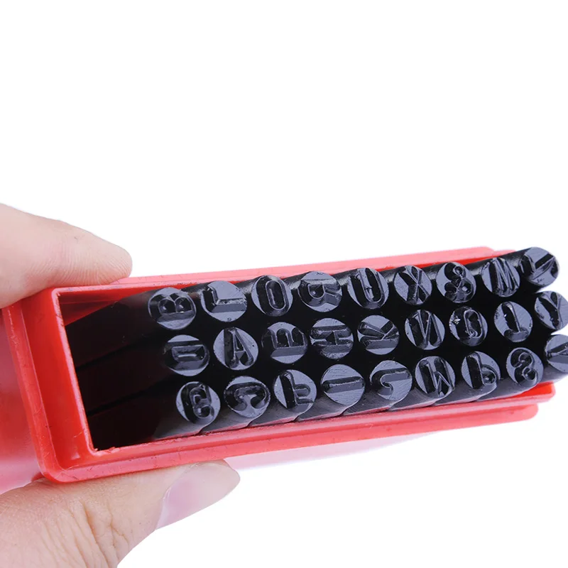 8mm Uppercase Number and Letter Ball Pein Hammer Hand Punch Metal Stamp Set Perfect for