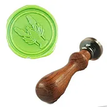 Mdlg винтажный омаровый изображение на заказ логотип Свадебное приглашение восковое уплотнение штамп палисандр ручка набор