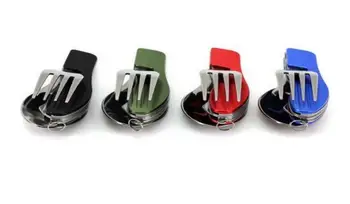 

New Multi-function Outdoor Camping Picnic Tableware Stainless Steel Cutlery 4 in 1 Folding Fork Knife&Bottle Opener