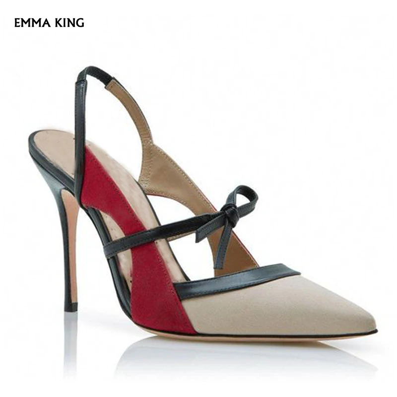 

2019 New Suede Pointed-toe T-strap Pumps Women Stiletto High Heels Spring Fashion Party Dress Wedding Shoes Woman Summer Sandals
