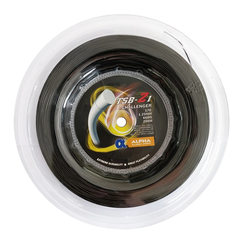Alpha Tennis Racket String 200m Reels 1.25mm Polyester Durable Prentice Rounds Machine Stringing Ball Net Sports Accessories