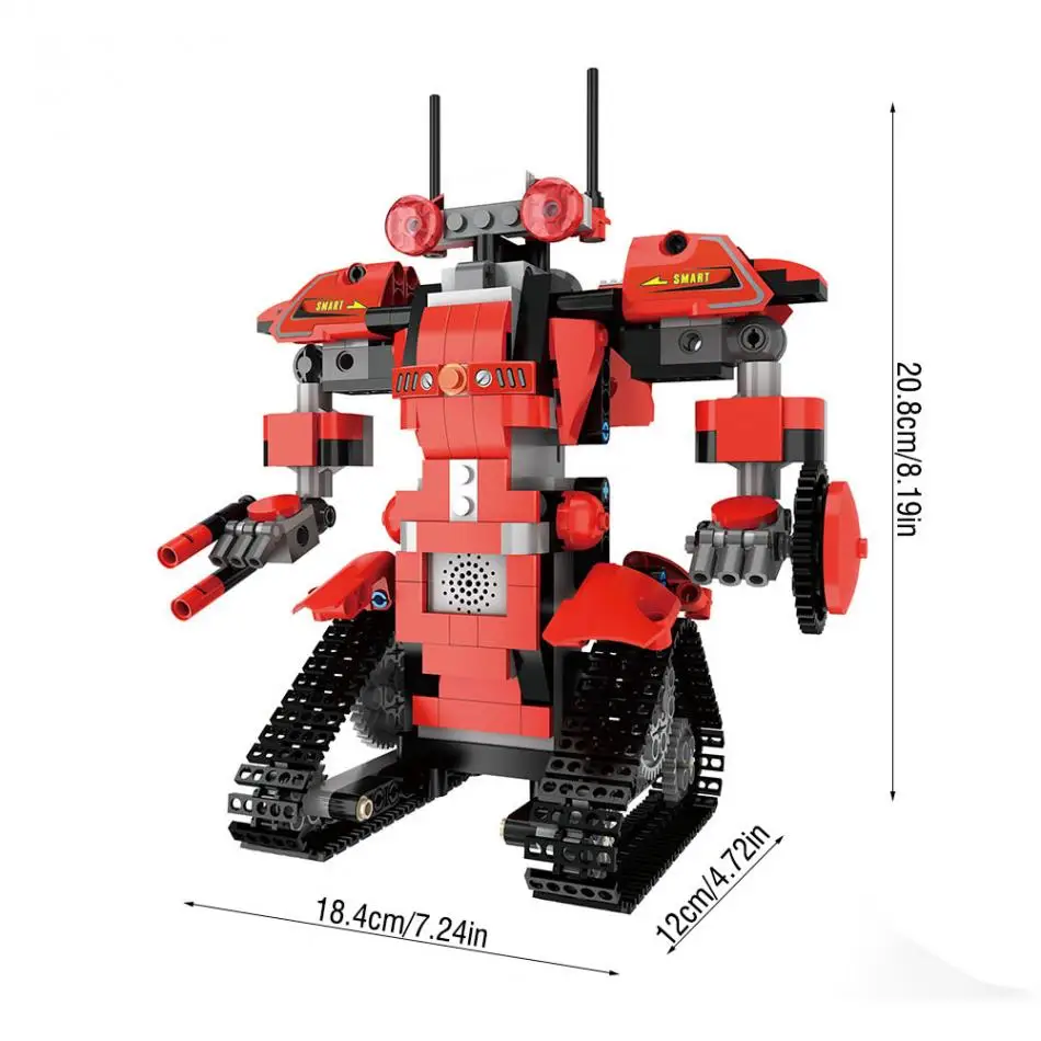 2,4 GHz 4CH RC робот игрушки пульт дистанционного управления Строительный блок DIY Электрический робот игрушки для детей подарок креативные кирпичи с поворотом на 360