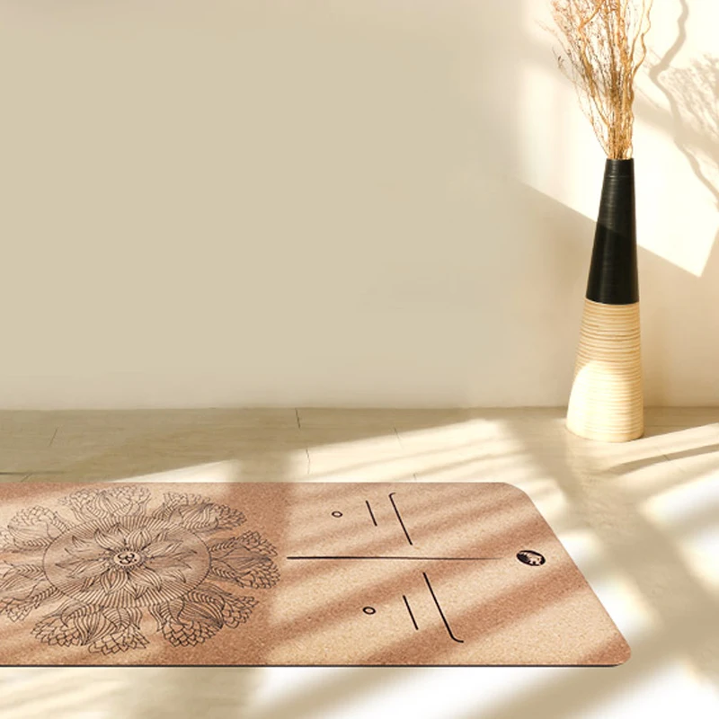 TPE+Cork Non-slip Yoga Mat Fitness Mats Position Line Eco-friendly Natural Cork Yoga Mattress Pilates Mat Exercise Training Mats TPE+Cork Non-slip Yoga Mat Fitness Mats Position Line Eco-friendly Natural Cork Yoga Mattress Pilates Mat Exercise Training Mats