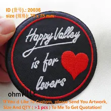 Патчи Happy Valley для влюбленных железные на патч вышитые гарантия качества вышивка патчи значок на заказ аппликация 20036