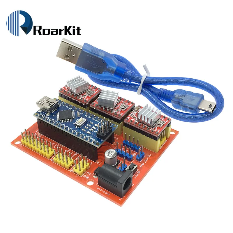 CNC Щит V4 гравировальный станок+ NANO 3,0/3d принтер/A4988/DRV8825/AT2100 Плата расширения драйвера для Arduino Diy Kit