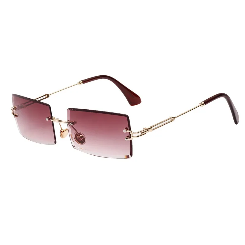 

Small Rectangle Sunglasses Women Rimless Square Sun Glasses For Women 2019 Summer Style Female Green Blue