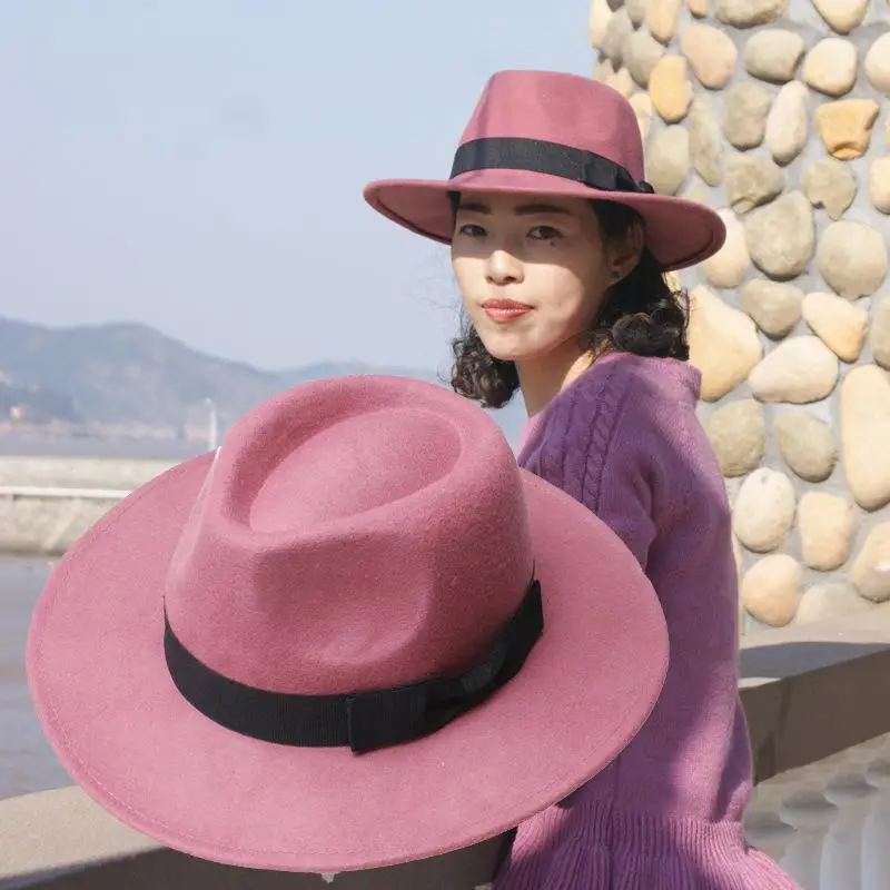 COKK, шерсть, фетровая шляпа розового цвета, женские осенне-зимние шапки для женщин, верхняя шапка, брендовая дизайнерская винтажная шляпа, женская шапка в британском стиле