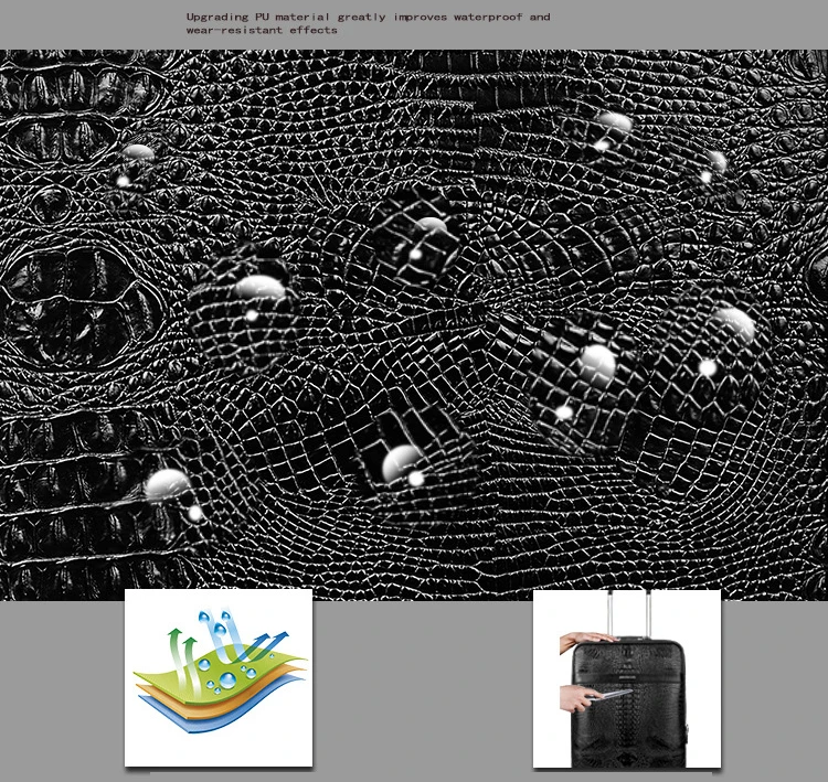 1" 20" дюймов Дорожный чемодан из крокодиловой кожи, чемодан на колесиках, чемодан на колесиках, дорожные чемоданы с колесиками