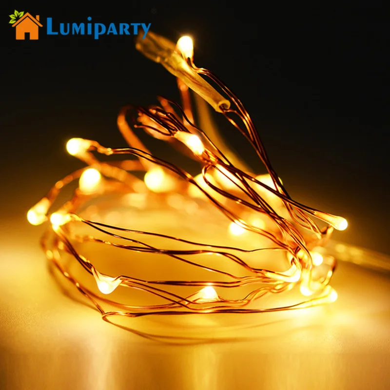 Lumiparty 2 шт. мини светодиодная медная проволока сказочные огни на батарейках