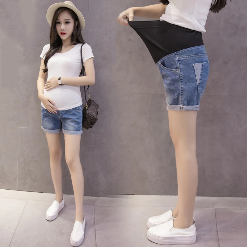 BONJEAN New Summer Denim Maternity Shorts For Pregnant Women Clothing