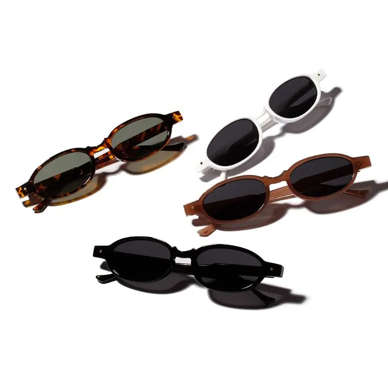 New Trend Oval Sunglasses Small Size Women Fashion Eyewear Sun Glasses UV400 Driving Outdoor Protection Summer Rivet Personality