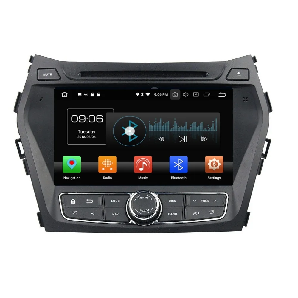 Sale IPS Screen 4GB+32GB 8" Octa Core Android 8.0 Car DVD Player for Hyundai IX45 Santa Fe 2012-2014 Radio GPS WIFI Bluetooth USB DVR 1