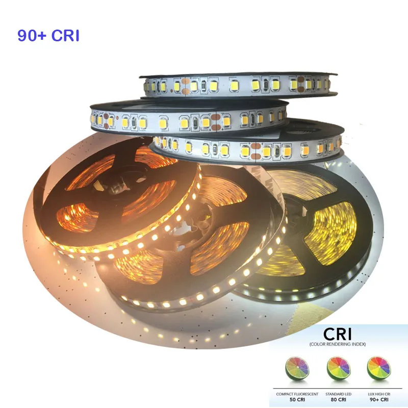 Светодиодная лента CRI &gt90 + Ra 8 мм 0 2 Вт 2835SMD 12 В постоянного тока 5 м 120 светодиодов/м