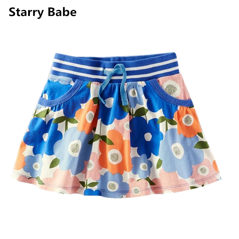 Summer Children Skirts for Girls Floral Print Skirt Kids Girls With