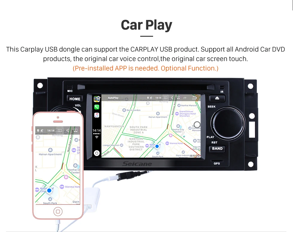 Seicane Android 6.0 HD Touchscreen Car Radio For 2002-2007 CHRYSLER 300C DVD Player GPS Navigation System Bluetooth Phone Music WIFI Support Digital TV DVR USB DAB+ OBDII Steering Wheel Control Backup Camera