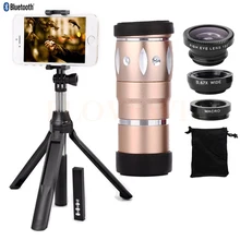 Новейший телеобъектив с 10-кратным зумом, широкоугольный телескоп рыбий глаз, макрообъектив для iphone 4 4s 5 5s 5c SE 6 6s 7 Plu