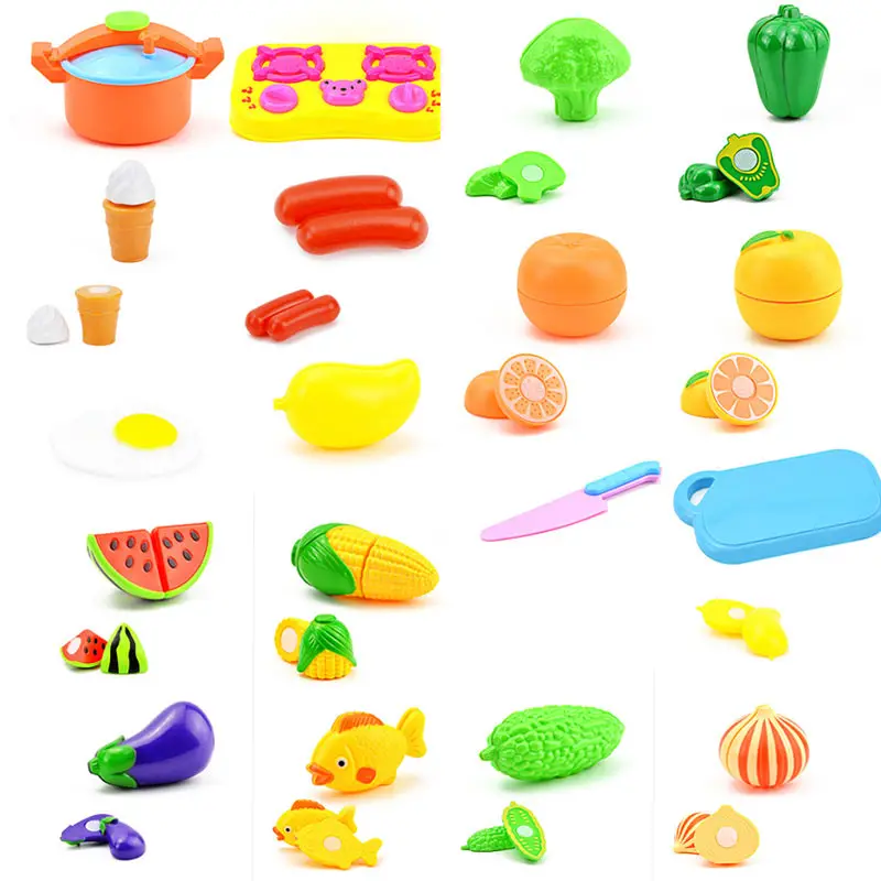 26Pcs/set Kitchen Baby Plastic Fruit Vegetable Meat Toy Kids Fruits