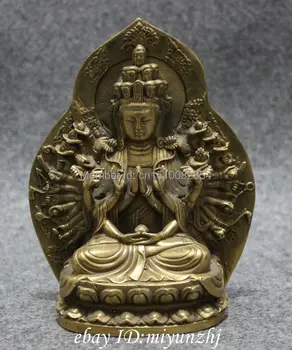 

Tibet Brass Buddhism 1000 Hands Kwan-yin GuanYin Buddha Avalokitesvara Statue